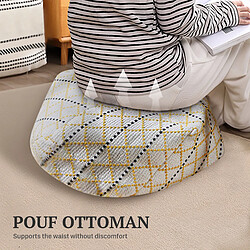Acheter Housse de pouf polygonale jaune 53 x 53 x 20 cm VERCART