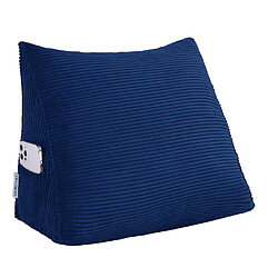 Avis VerCart Coussin de dossier ergonomique velours côtelé bleu nuit 45x20x35 cm