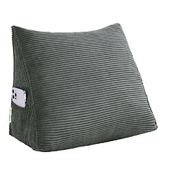 Avis VerCart Coussin de dossier ergonomique velours côtelé gris 45x20x35 cm