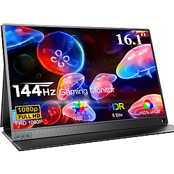 Moniteur portable UPERFECT 16,1" 144 Hz : FHD IPS, 1000:1, USB-C, mini HDMI
