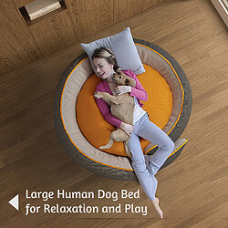 Acheter Lit rond pour chien VERCART KK 76 x 76 x 30 cm, noir et orange.