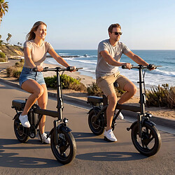 AOVOPRO Vélo électrique 14 pouces- 48V- 500W - 9Ah - jusqu'à 30 KM - Noir