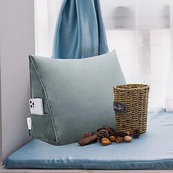 VerCart Coussin de dossier ergonomique velours gris 45x20x35 cm pas cher