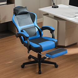 Fauteuil gaming Welltin, fauteuil gaming ergonomique avec repose-pieds bleu pas cher