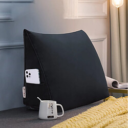 Acheter VerCart Coussin de dossier ergonomique velours noir 45x20x35 cm