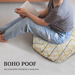 Housse de pouf polygonale jaune 53 x 53 x 20 cm VERCART pas cher