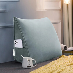 Avis VerCart Coussin de dossier ergonomique velours gris 45x20x35 cm