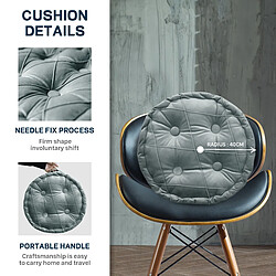 Acheter VerCart Coussin de sol rond velours gris Ø45 cm, hauteur 12 cm