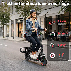AOVOPRO Ladped Trottinette électrique avec siège 25 km/h - Moteur 350W - 36V/5,2 Ah - Pneus de 8,5”