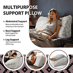Acheter Coussin de dossier peluche blanc 60 x 50 x 20 cm VERCART