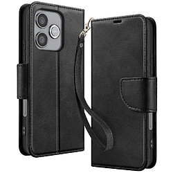 Avizar Étui Portefeuille pour Honor 600 Lite Style Rétro avec Support Noir
