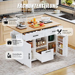 Acheter DZMDIP Desserte cuisine nordique avec plateau pliable, roulettes 360°, rangement