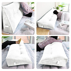 Avis VerCart Coussin de dossier rectangulaire velours côtelé 80 x 20 x 50 cm blanc