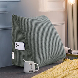 VerCart Coussin de dossier ergonomique velours côtelé gris 45x20x35 cm pas cher