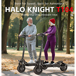 Trottinette électrique Halo Knight T104, pliable, moteur 52V 1200W×2, 52V 21AH, Noir pas cher