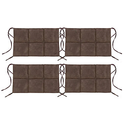 VerCart Lot de 4 coussins d'assise velours côtelé marron 45 x 30 cm