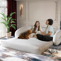 Acheter Pouf convertible grand lit 160 x 160 x 30 cm, blanc - VERCART