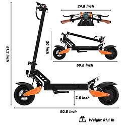 AOVOPRO G67 800W Trottinette électrique pliable pour adultes, Max 40KM longue portée, 10" p