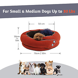 Lit rond pour chien VERCART KK 76 x 76 x 30 cm, noir et orange. pas cher