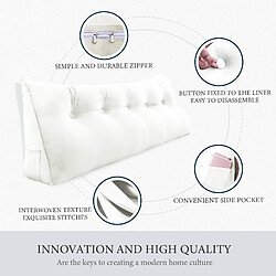 Avis Coussin de dossier rectangulaire velours côtelé 140 cm - VERCART