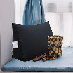 VerCart Coussin de dossier ergonomique velours noir 45x20x35 cm pas cher