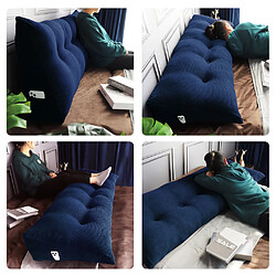 Avis VerCart Coussin de dossier ergonomique velours côtelé bleu nuit 140 x 20 x 50 cm