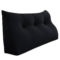 Coussin de dossier ergonomique velours noir 160 cm - VERCART pas cher