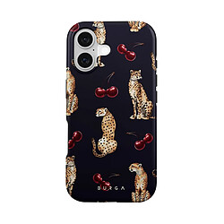 Burga Coque pour iPhone 17 MagSafe Tough Structure Double Couche Motif Cougar Noir