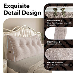Coussin de dossier peluche rose clair 120 cm VERCART pas cher