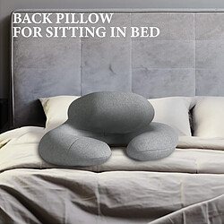 Avis Coussin de lecture en velours gris VERCART - soutien dorsal et lombaire.