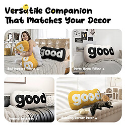 Coussin de dossier VERCART velours jaune 95 x 24 x 45 cm pas cher
