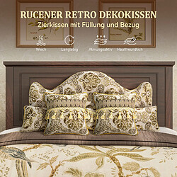 Avis VerCart Lot de 3 coussins de chevet Fleur Dorée beige 60x140 cm