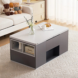 modfu Table basse relevable 100x51 cm avec rangement, gris