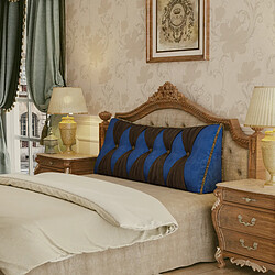 Avis Coussin dossier coin velours bleu 140 cm - VERCART