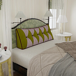 Avis VERCART Coussin dossier velours vert olive 140 cm - mousse haute densité