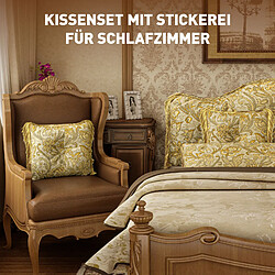 Acheter VerCart Ensemble 5 coussins de chevet beige 60 x 140 cm, pompons