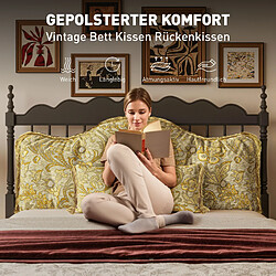VerCart Ensemble 5 coussins de chevet beige 60 x 140 cm, pompons pas cher