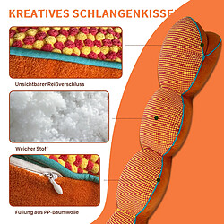 Acheter VerCart Coussin décoratif serpent orange 145 cm, housse amovible polyester