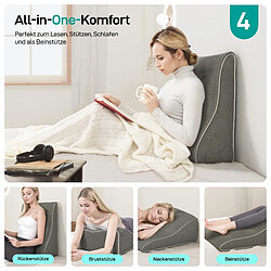 Acheter Coussin de dossier VERCART gris 40 x 22 cm, hauteur 55 cm