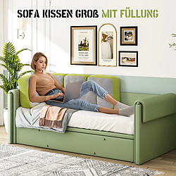 Acheter VerCart Coussin de tête de lit extensible double face 160 cm vert et gris clair