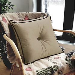 Acheter Vercart Coussin décoratif avec bouton - 50x50 cm - Écru
