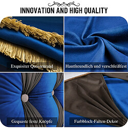 Acheter Coussin dossier coin velours bleu 140 cm - VERCART