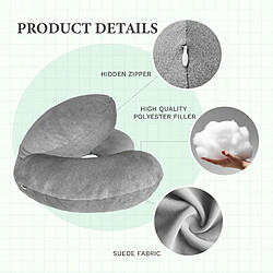 Coussin de lecture en velours gris VERCART - soutien dorsal et lombaire. pas cher