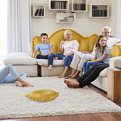 Ensemble 4 coussins décoratifs VERCART 200 cm velours jaune pas cher