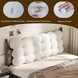 Acheter Coussin de dossier blanc 140 x 60 x 20 cm VERCART