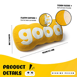 Avis Coussin de dossier VERCART velours jaune 95 x 24 x 45 cm