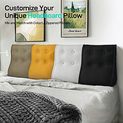 VerCart Coussin de dossier velours camel 50 x 22 cm, hauteur 55 cm pas cher