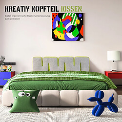 Avis VerCart Coussin de tête de lit extensible double face 160 cm vert et gris clair