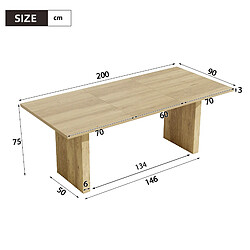 Onever Table à manger extensible 140-200x90x75 cm - MDF chêne pas cher