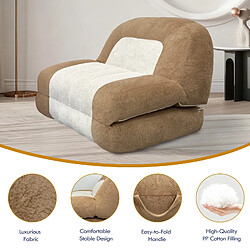 Avis Canapé-lit pliant beige 100 cm en polyester - VERCART